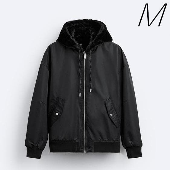 ZARA リバーシブルボンバージャケット Mサイズ ブラック - メルカリ