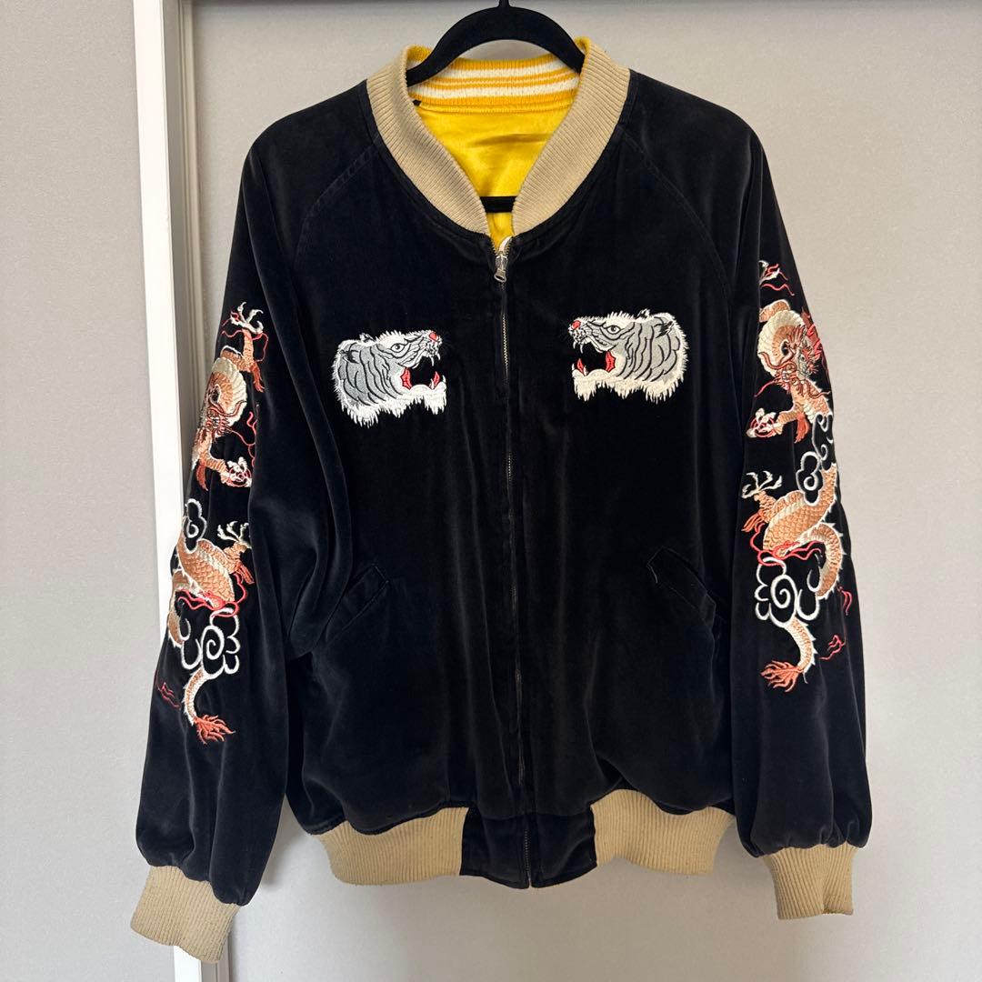 希少 ジャングルストーム スカジャン リバーシブル ベロア ドラゴン