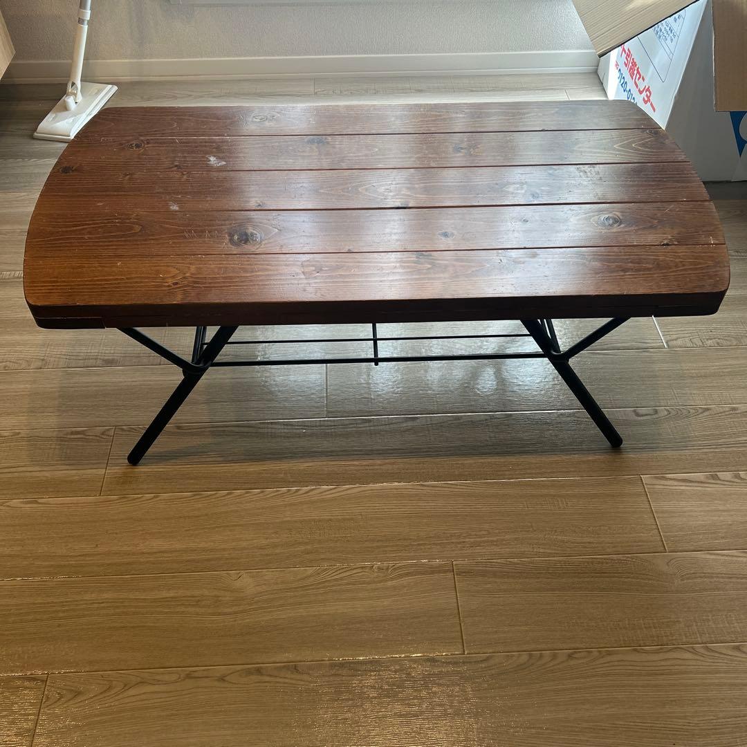 ダークブラウン木製センターテーブル - メルカリ