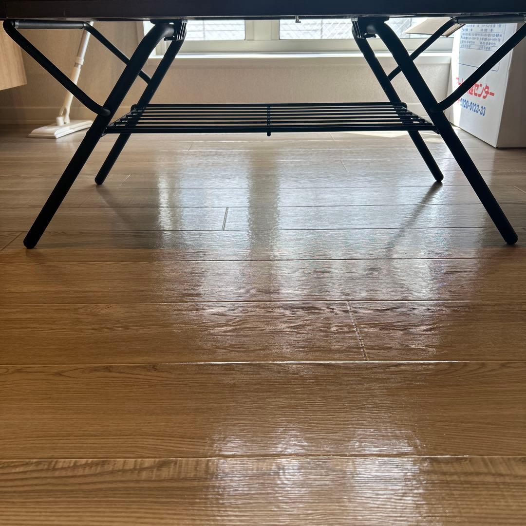 ダークブラウン木製センターテーブル - メルカリ