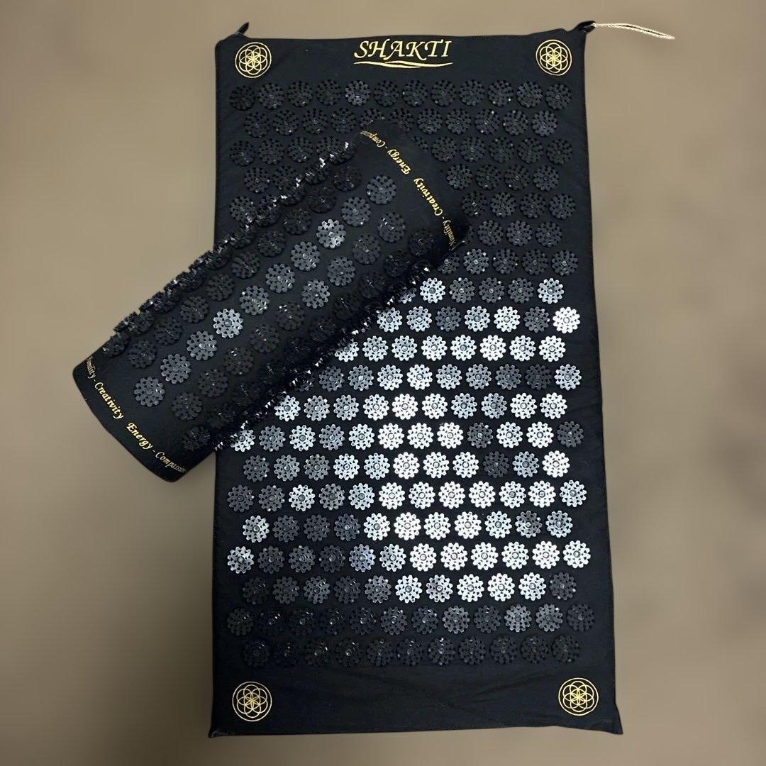 美品♡シャクティマット＆枕セット 黒 ブラック 正規品 - メルカリ