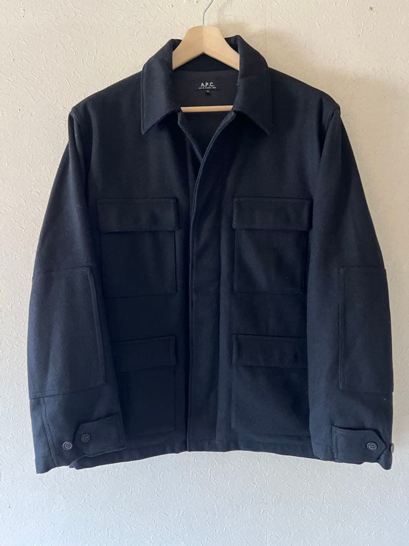 90s A.P.C. black wool BDU jacket French