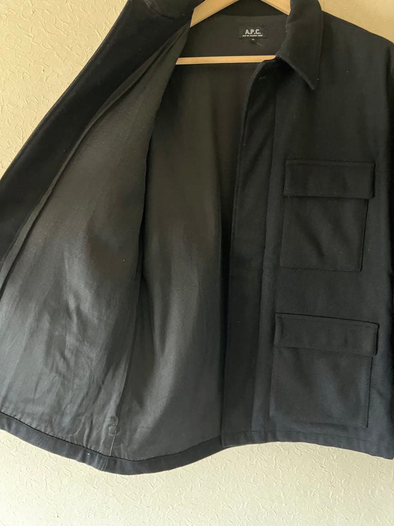 90s A.P.C. black wool BDU jacket French