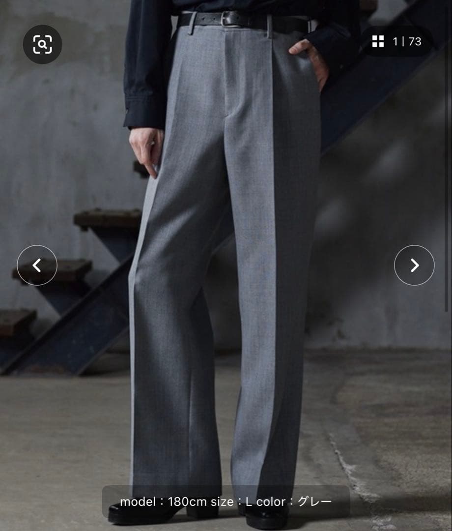 CLEL core 尾州ウールスラックス グレー M - メルカリ