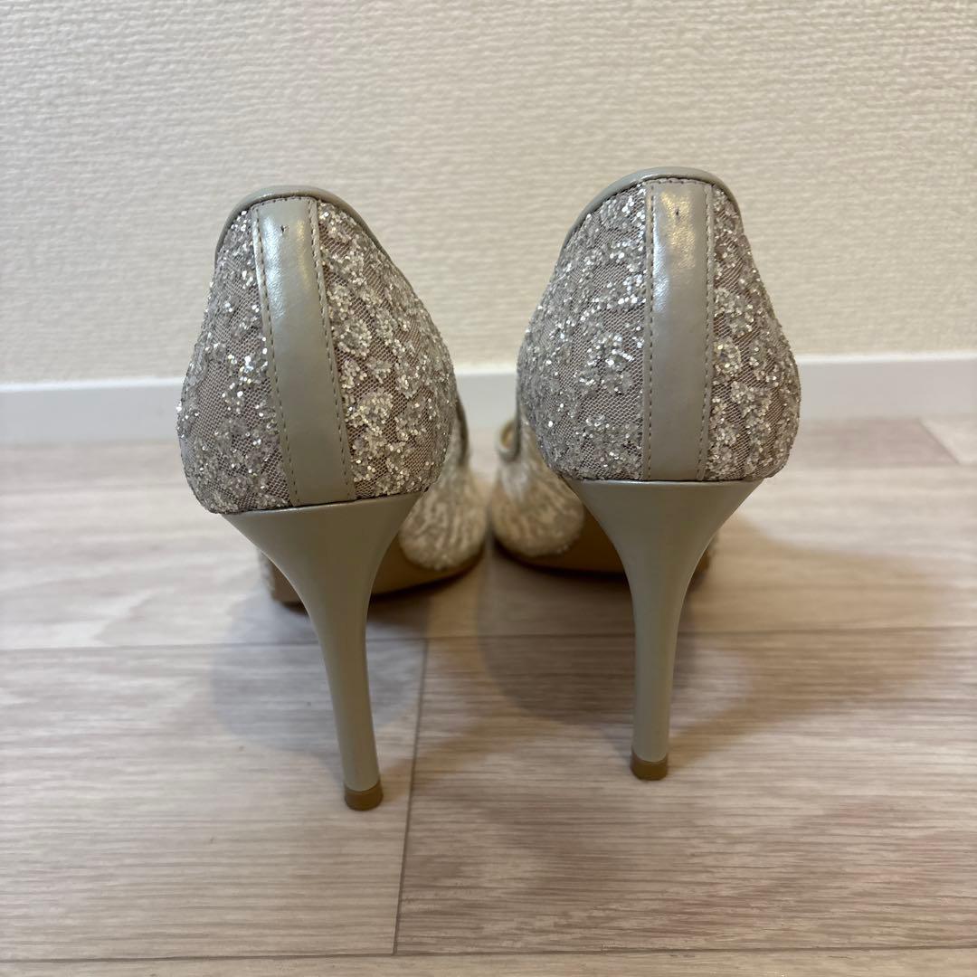 ダイアナ　ラメチュールパンプス　9cmヒール　22.5cm ブライダル