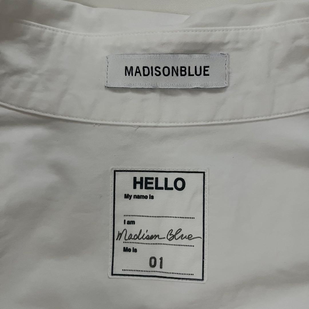 美品 マディソンブルー J.BRADLEY B刺繍 長袖シャツ 白 01サイズ