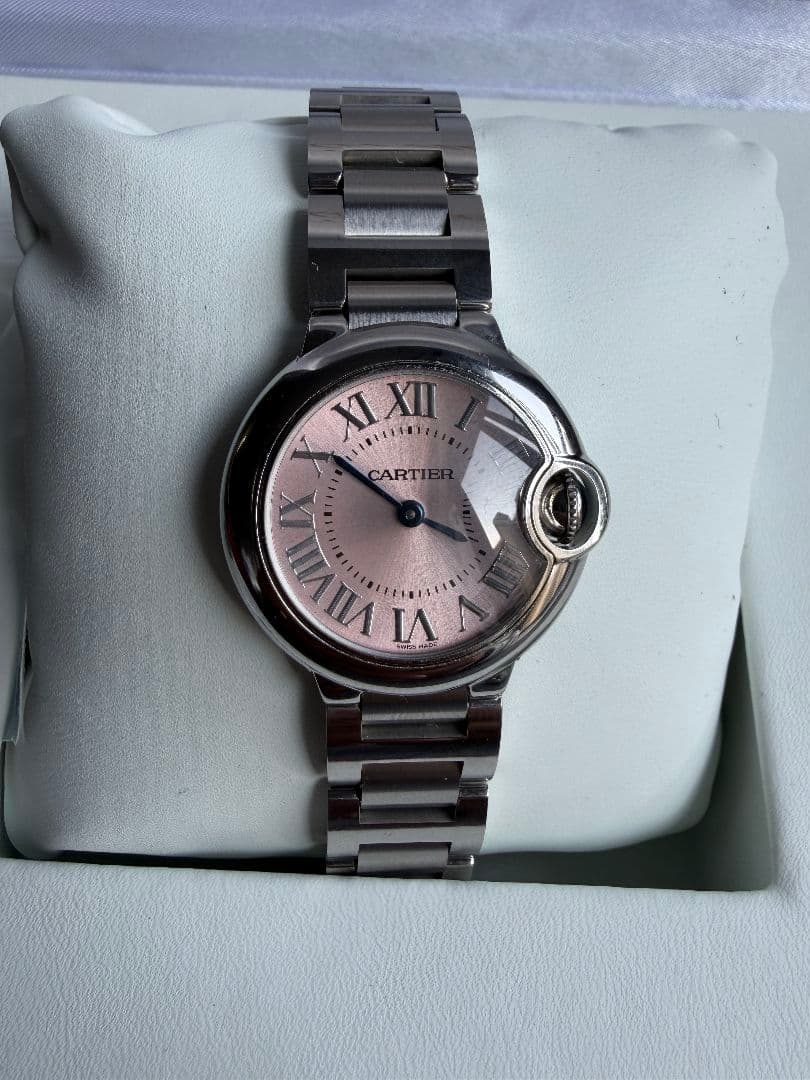 カルティエ W6920038 バロンブルー クォーツ レディース美品保証書付き