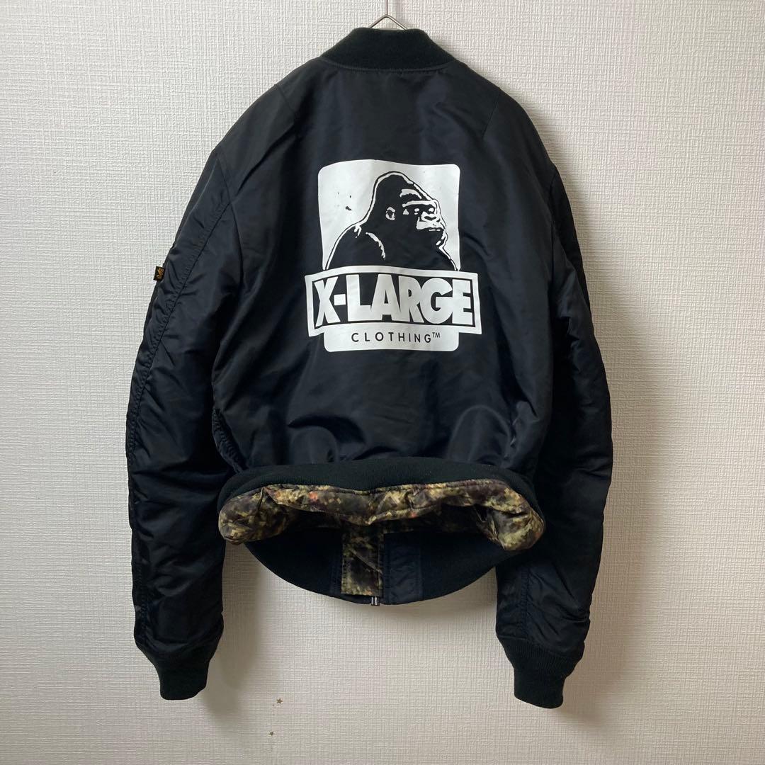 678希少XLARGE×ALPHA MA-1 両面 ジャケット ネイビー×迷彩 - メルカリ