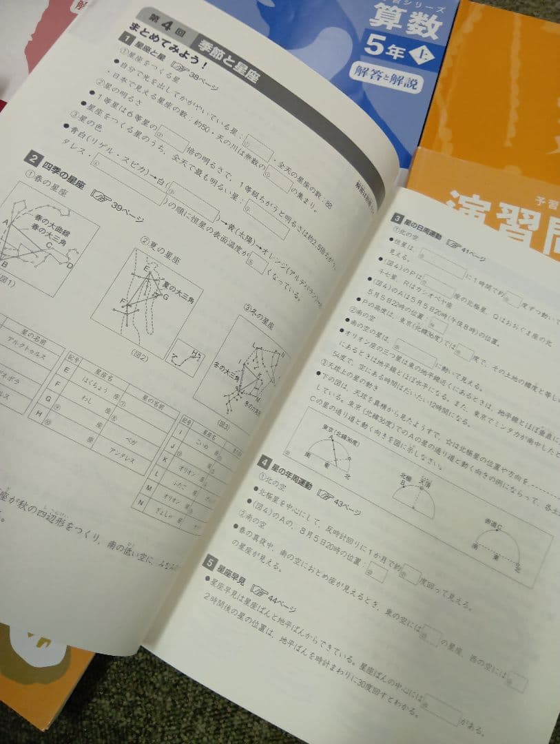 状態良 書き込み解答ほぼ無 四谷大塚5年 国算理社/上 中古2023年使用