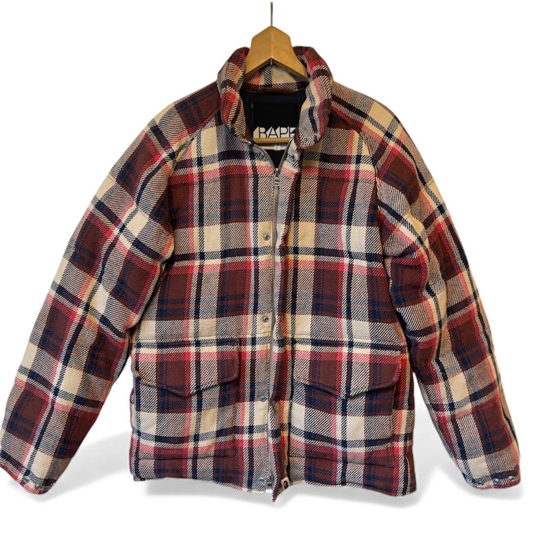 A BATHING APE ラブジェネチェック ジップアップダウンジャケット M