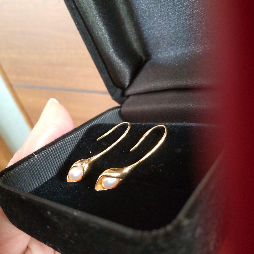 M*n様 【Mirry Tonpson様】k18　ベビーパール　ピアス　太フック K18 ボール フック ピアス 8mm フックピアス 18k 18金 ボールピアス