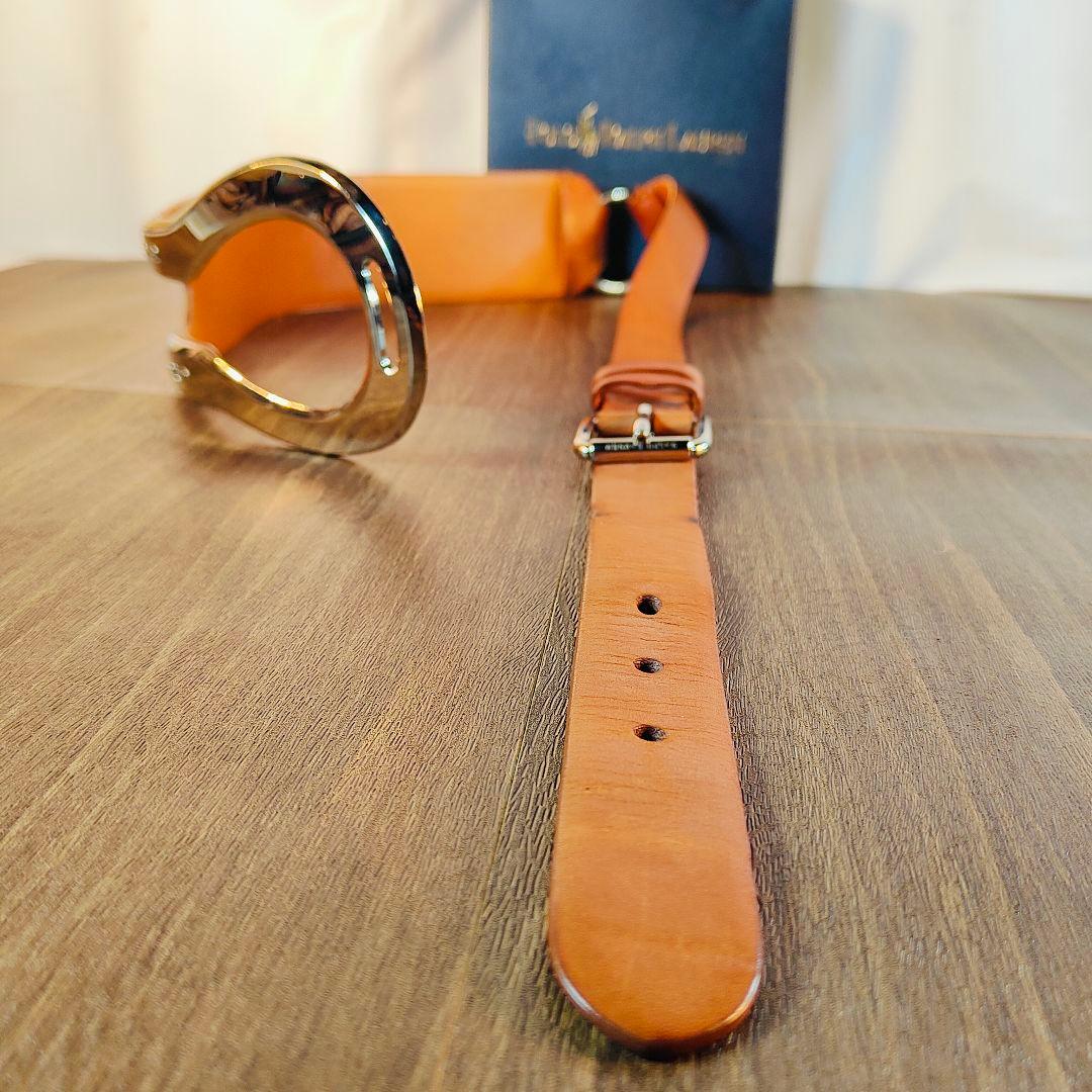 極上品】ポロラルフローレン 高級ドレスベルト イタリア製 シルバー