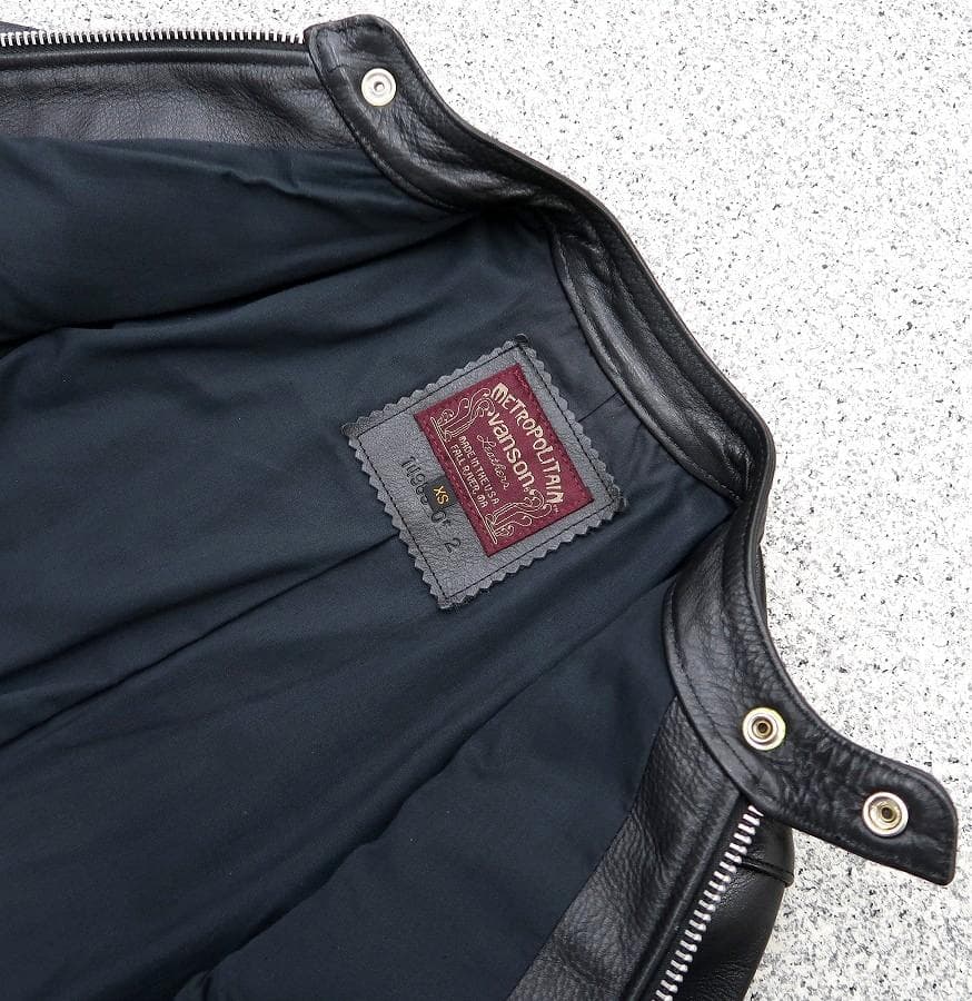 極美品 XS シボ革 VANSON シングルライダース ジャケット 黒 - メルカリ
