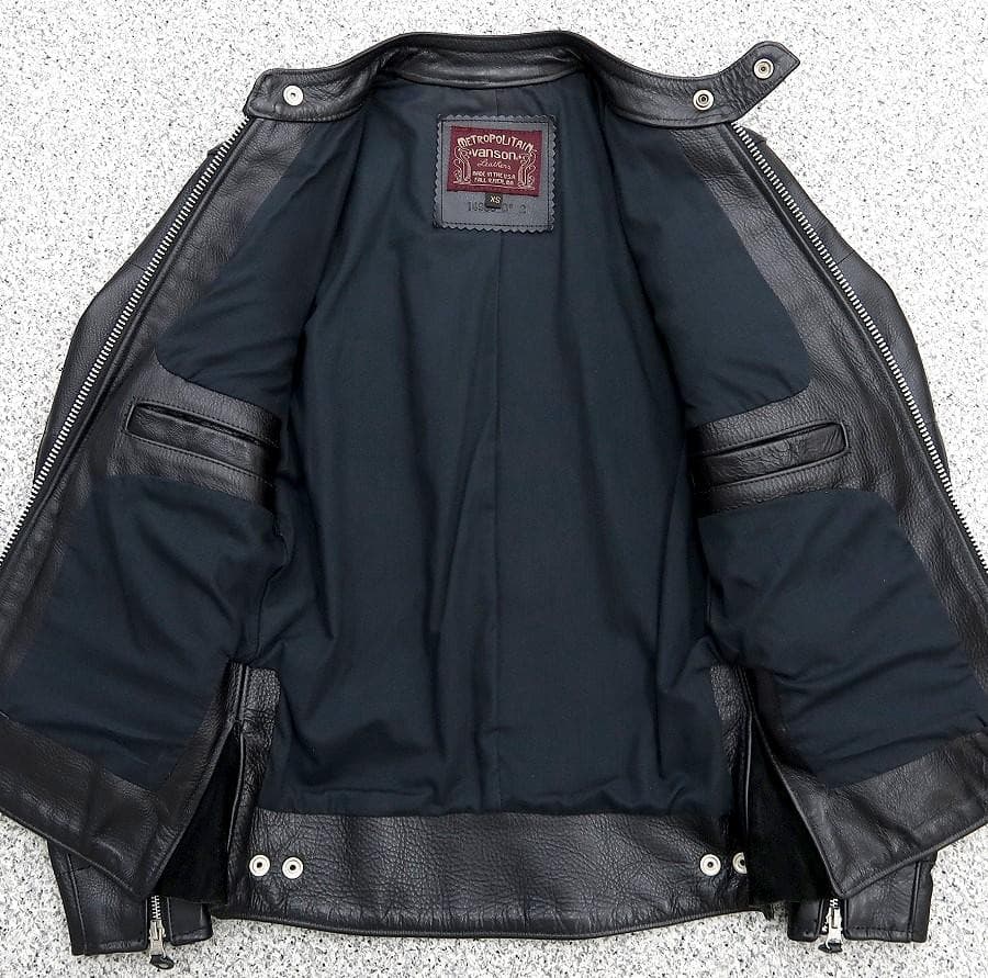 極美品 XS シボ革 VANSON シングルライダース ジャケット 黒 - メルカリ