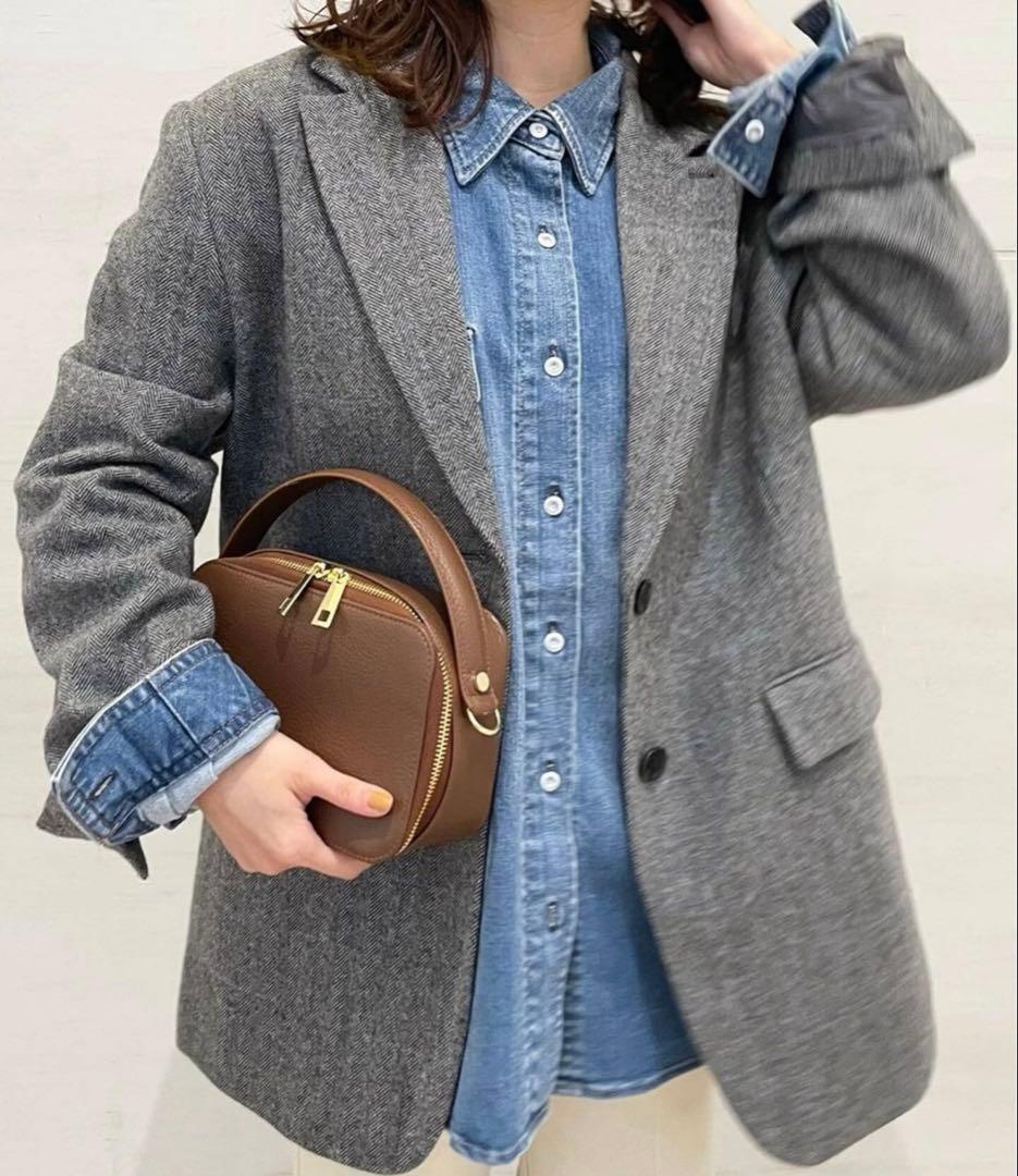 スローブイエナ　チェックBIGジャケット　グレー チェックBIGジャケット（テーラードジャケット）｜SLOBE IENA