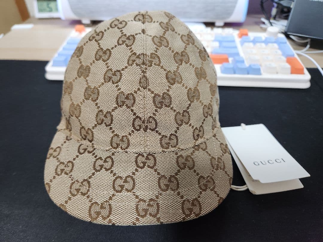 グッチ キッズ GGキャンバス ベースボールキャップ　子供帽子　グッチ帽子 チルドレンズ〕オリジナルGGキャンバス ベースボールキャップ