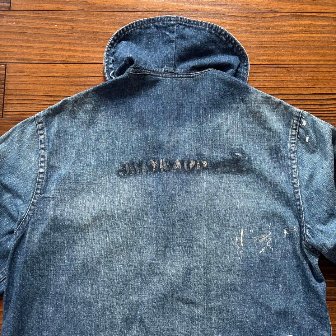 セ*ド様 40s USNAVY ショールカラー カバーオール ステンシル ヘチマ