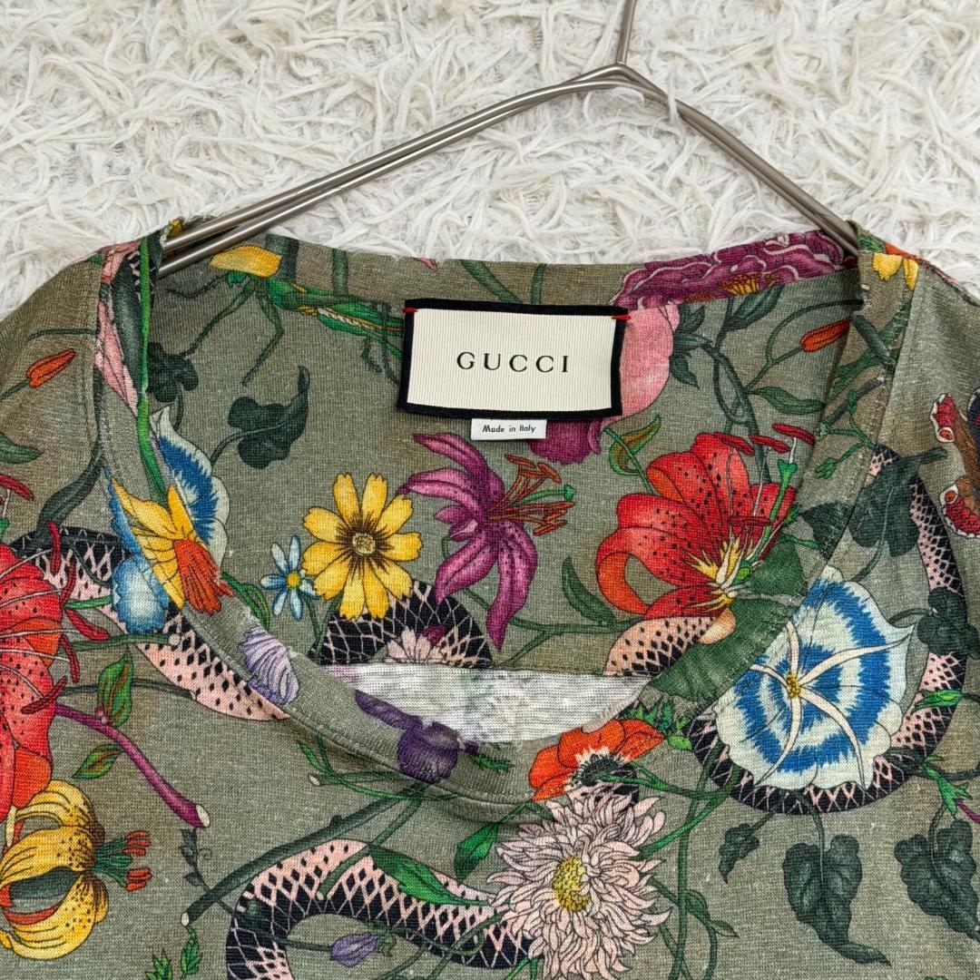16725✨GUCCI 17AW Flora Snake Print Tシャツ - メルカリ