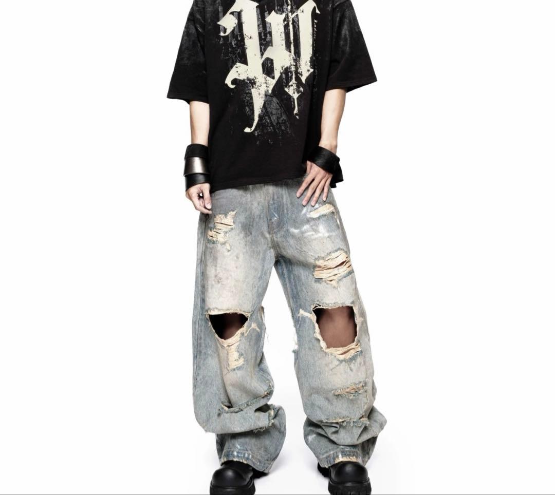 latui atelier ダメージ ワイドデニム ATELIER LATUI(アトリエラトゥイ) ASSylum*69 JEANS LIMITED EDITION