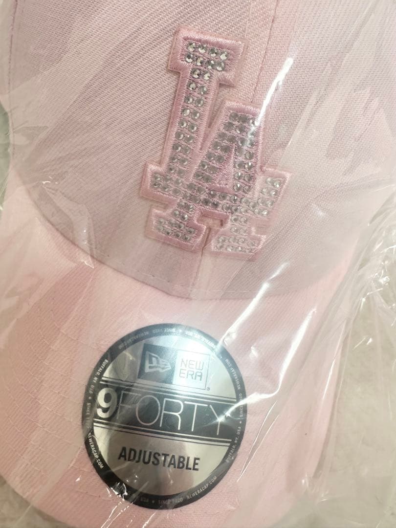 ニューエラ 9FORTY ラインストーン ドジャース キャップ 帽子 ピンク