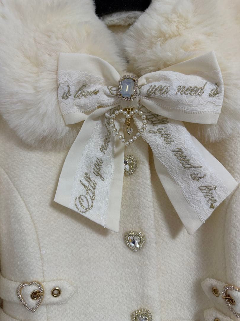 LIZLISA ビジューリボンミニ丈Aラインコート - メルカリ