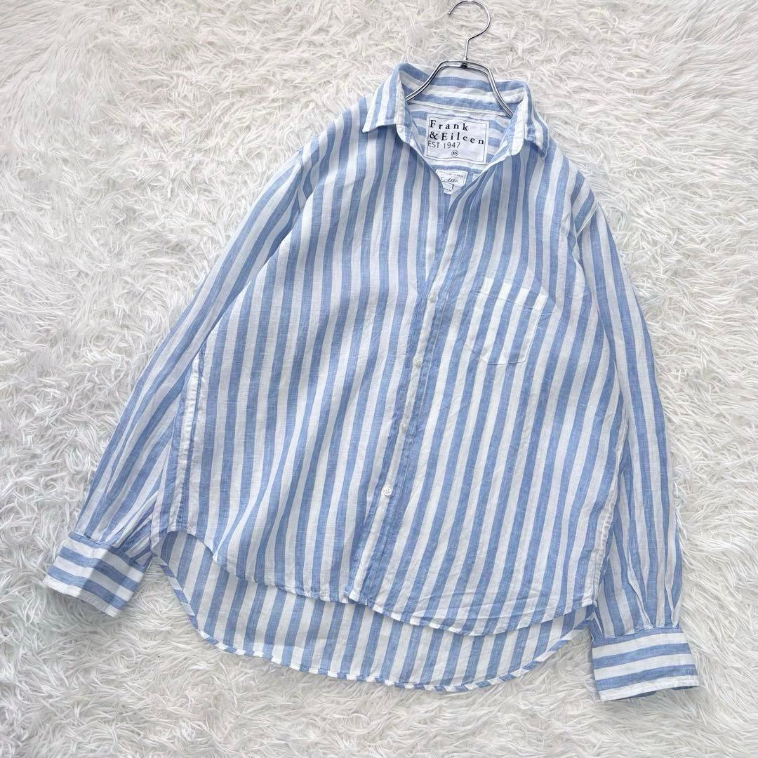 リネン100%✨Frank&Eileen スキッパーシャツ EILEEN ブルー - メルカリ