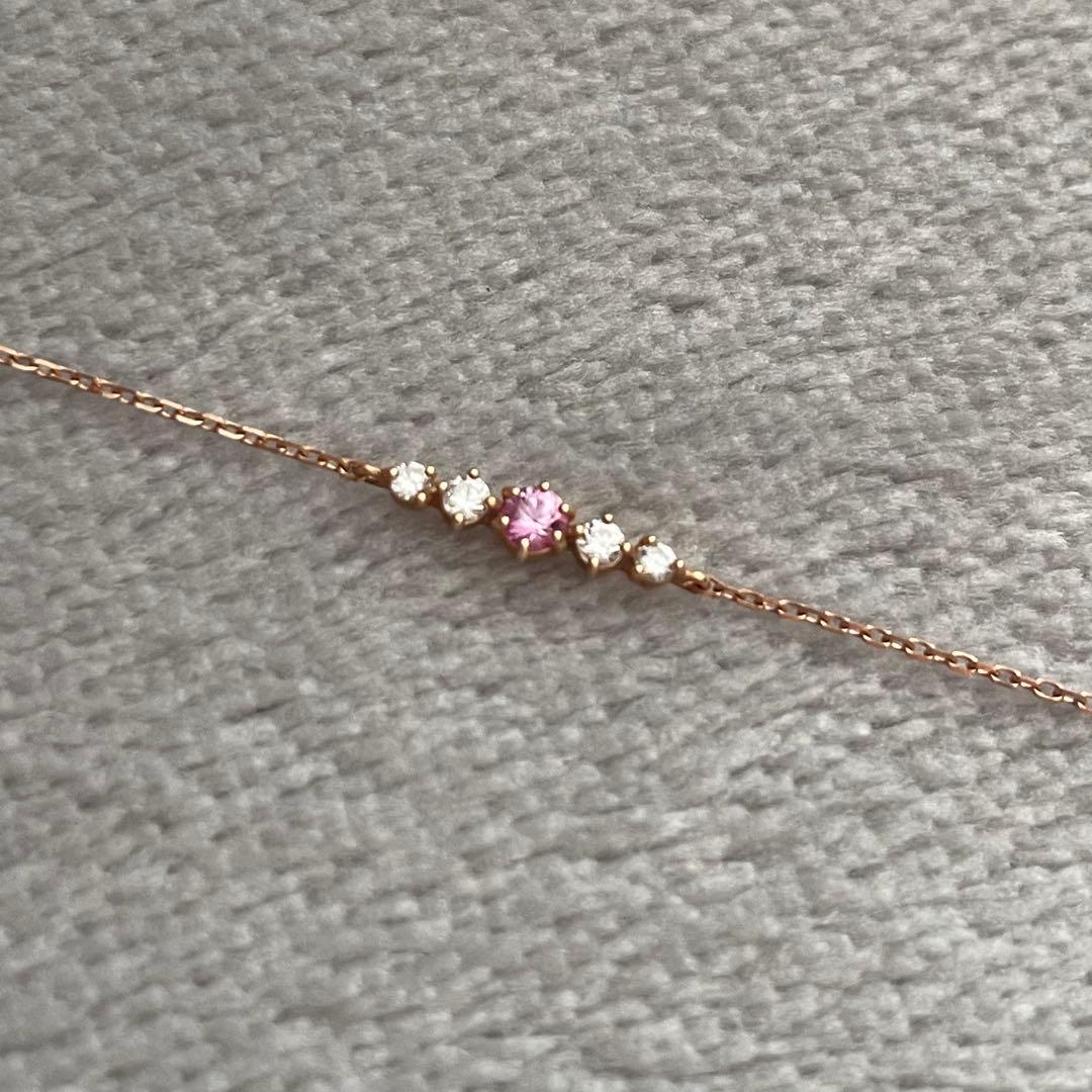 4℃ K10ピンクゴールド ブレスレット【美品】 ヨンドシー 4℃ 【12月誕生石】K10ピンクゴールド ブレスレット