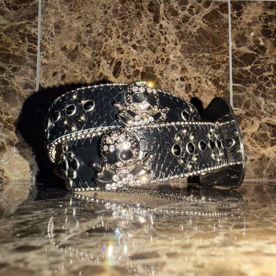 Hermetic Scull スカル スタッズベルト B.B.Simon クロコ