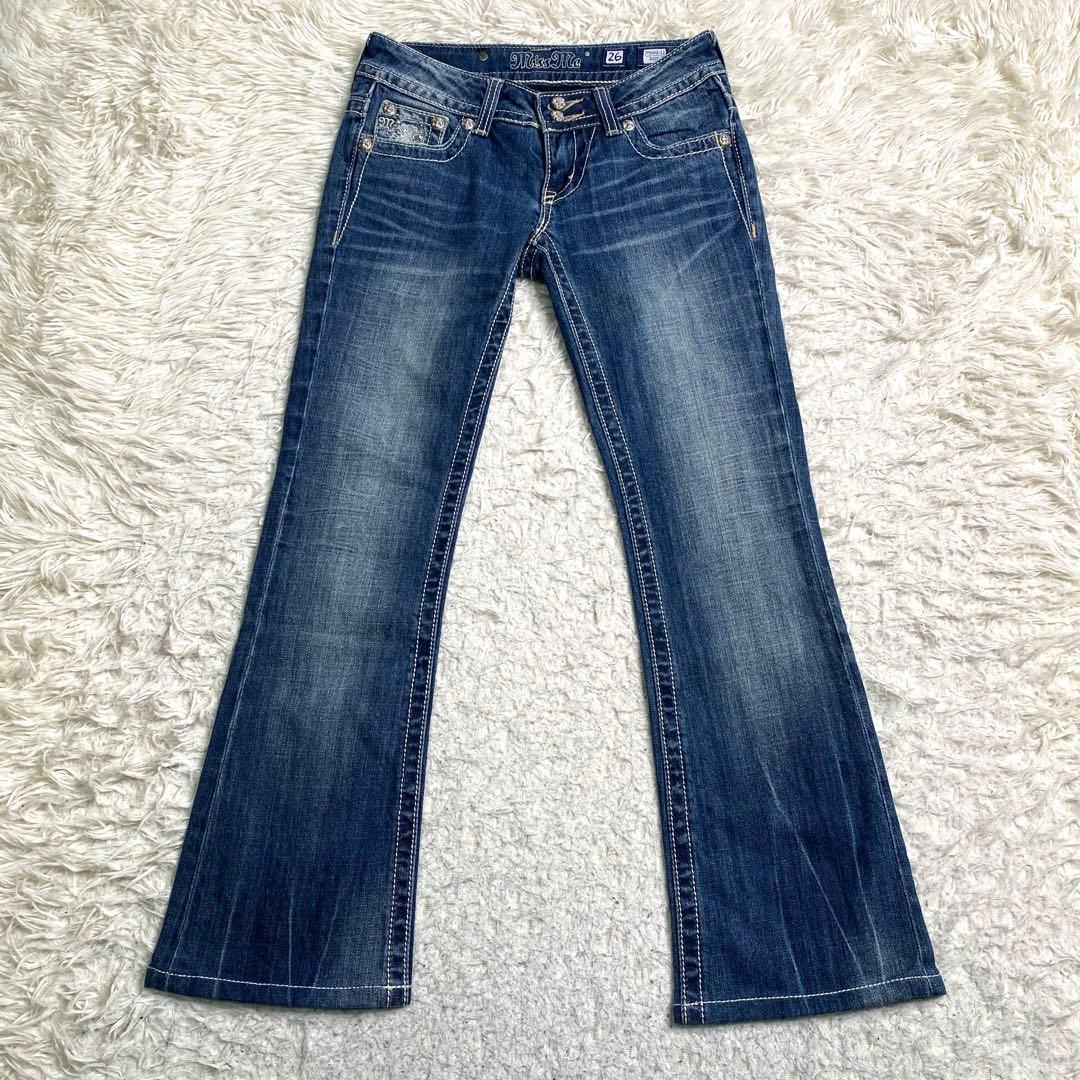 良品✨Miss me デニム フレア スタッズ JP5002 26 ビジュー - メルカリ