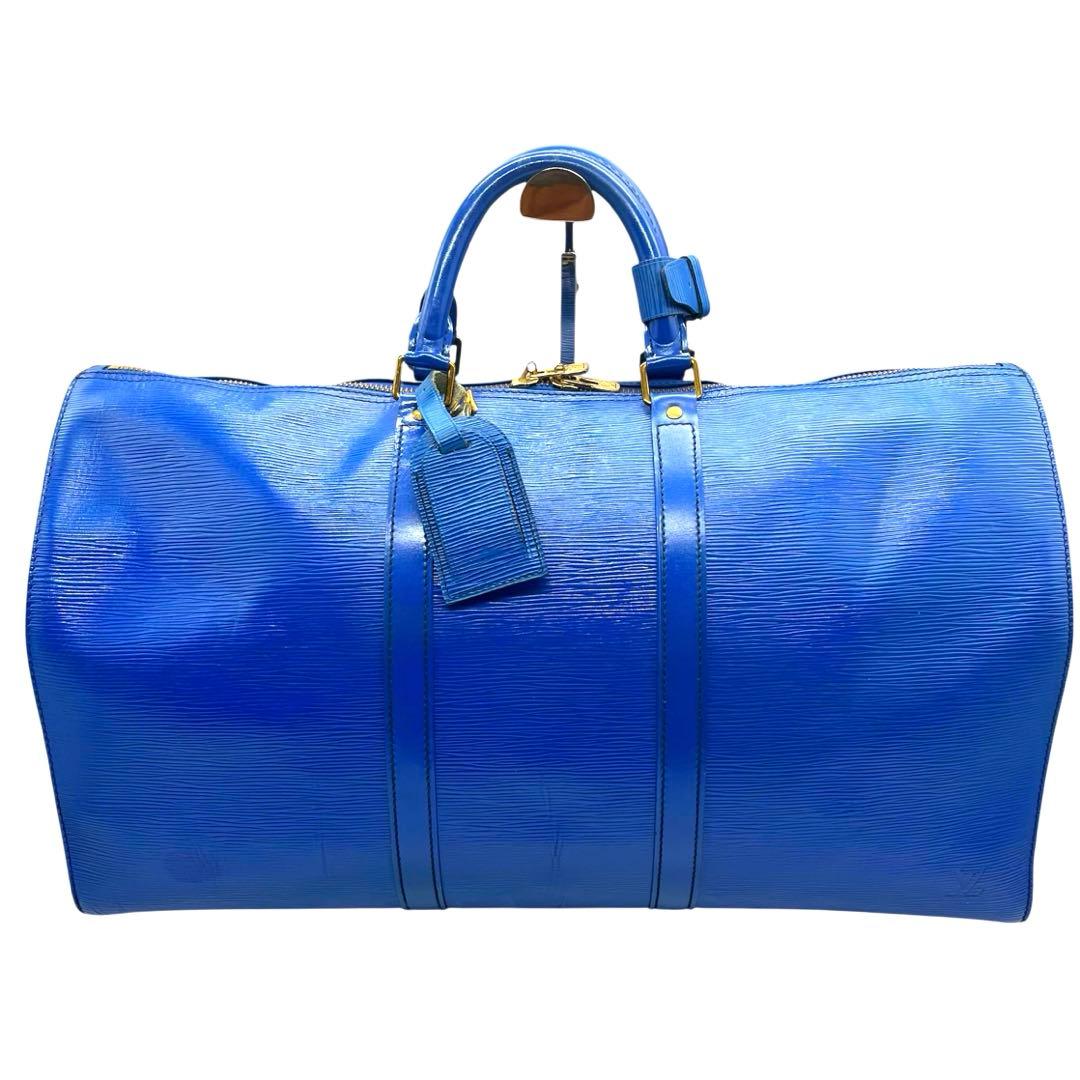 美品 LOUIS VUITTON エピ キーポル50 ボストンバッグ 青 - メルカリ