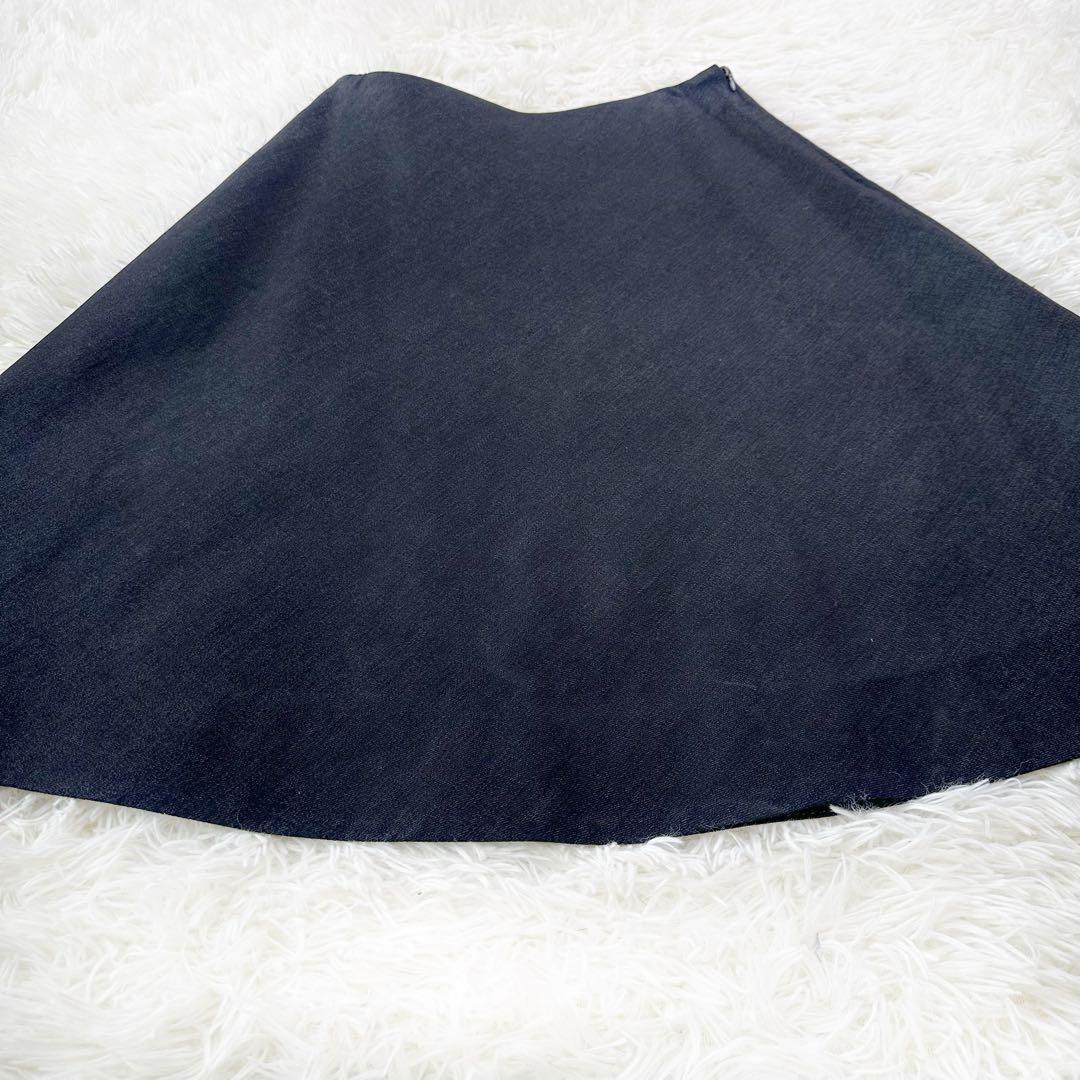 MIUMIU ミュウミュウ フレアスカート 42 ブラック デニム 大きいサイズ