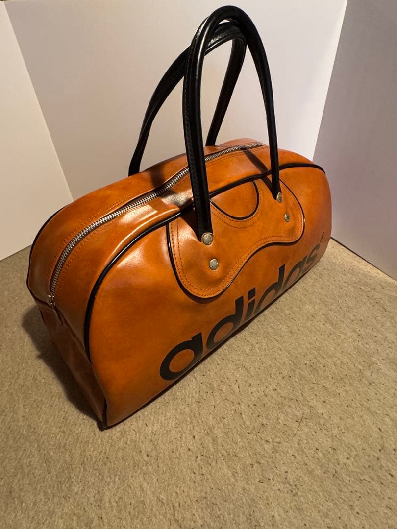 希少 ヴィンテージ adidas アディダス ボストンバッグ レザーカバン 美