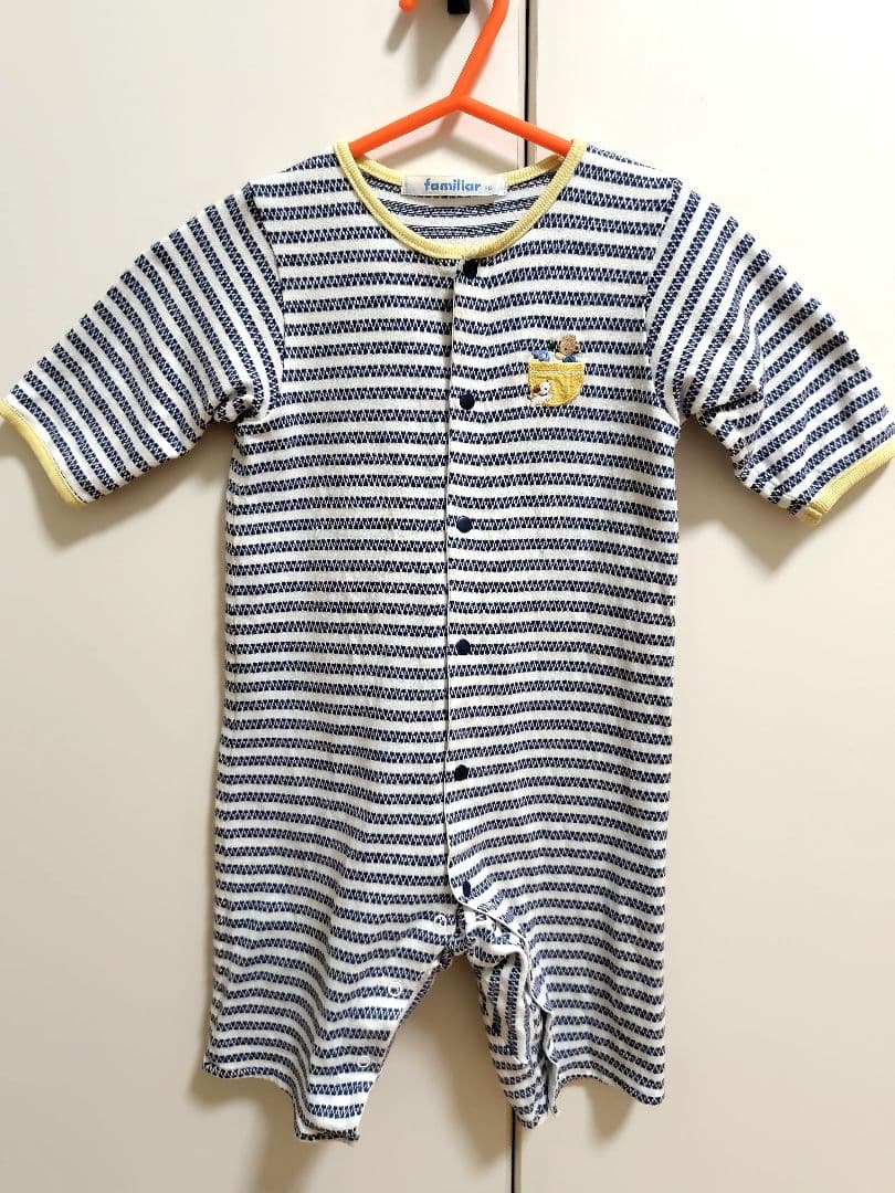 familiar ストライプロンパース 80 春夏 男の子 女の子 - メルカリ