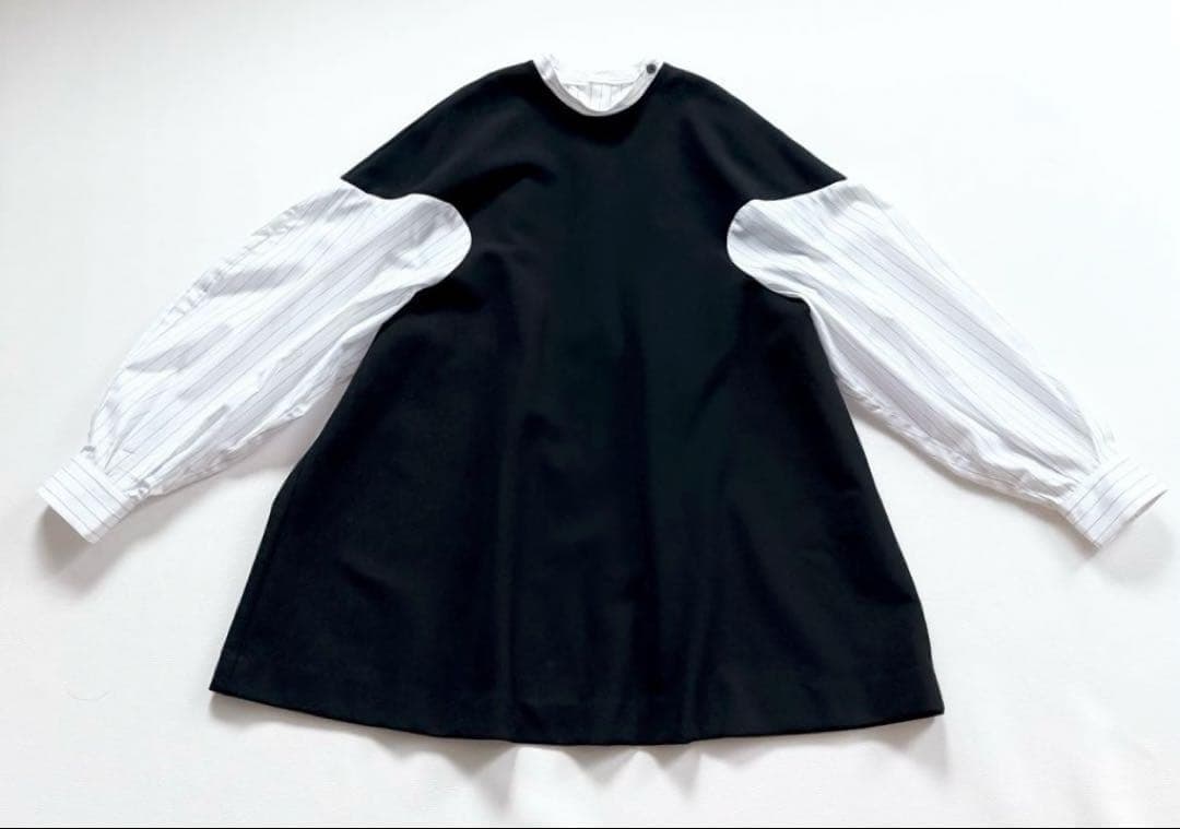 美品✨2023AW エンフォルド ダブルクロス コンビプルオーバーシャツ38