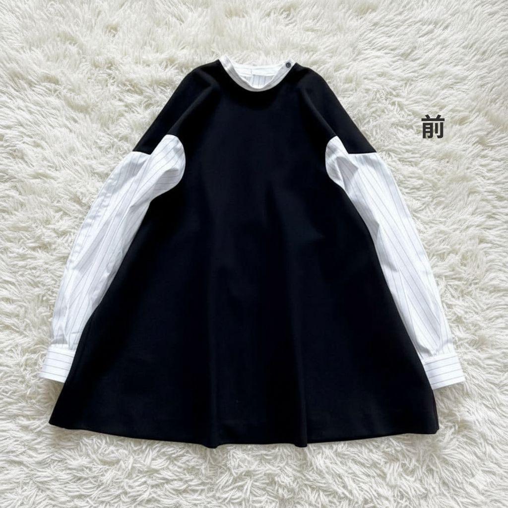 美品✨2023AW エンフォルド ダブルクロス コンビプルオーバーシャツ38