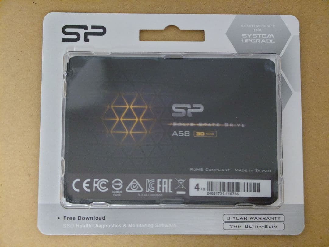 SSD 2TB(1920GB) 2.5 SATA 東芝 使用:520h 292回