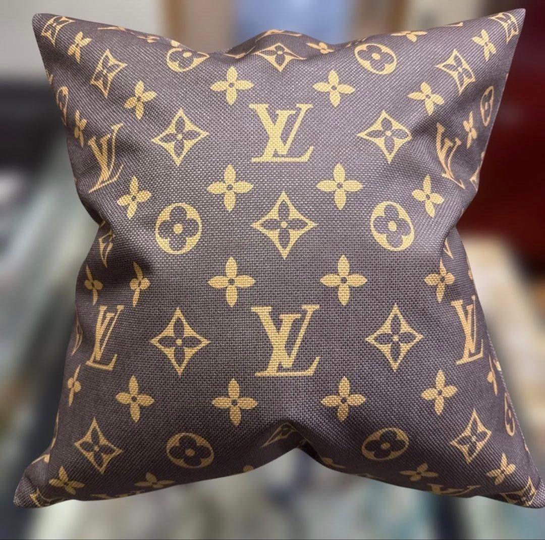 LVモノグラム パターン クッションカバーキャンバス風生地 新品未使用