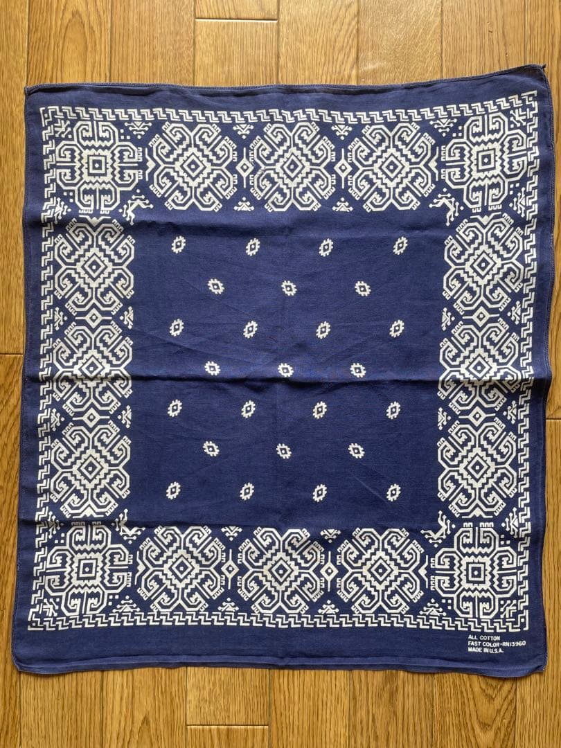 希少 2枚セット GUARANTEED DUPLEX ネイビー バンダナ ドット
