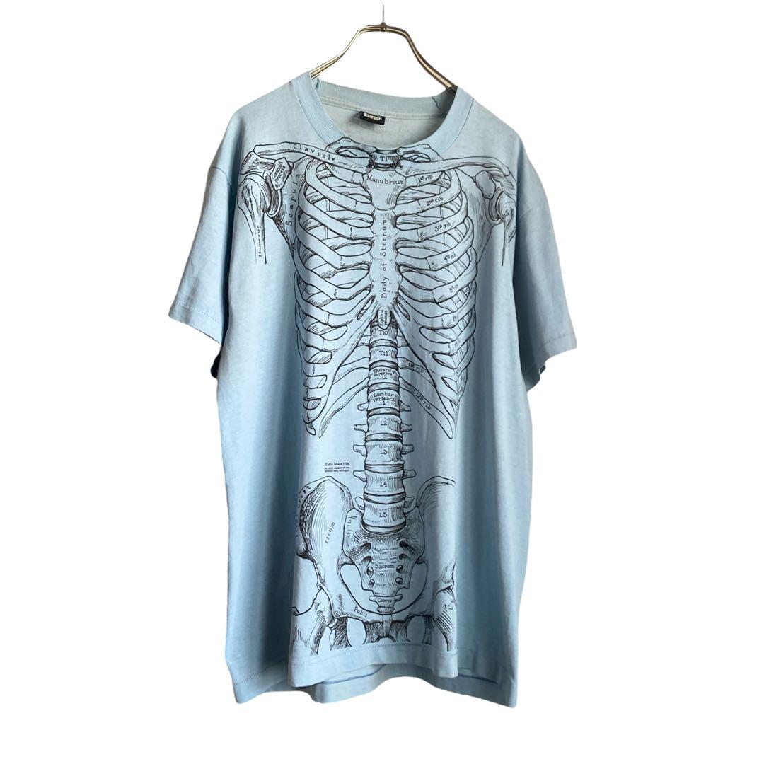 80s90s Leslie Arwin 人体骨格 プリントtシャツ レアカラー - メルカリ