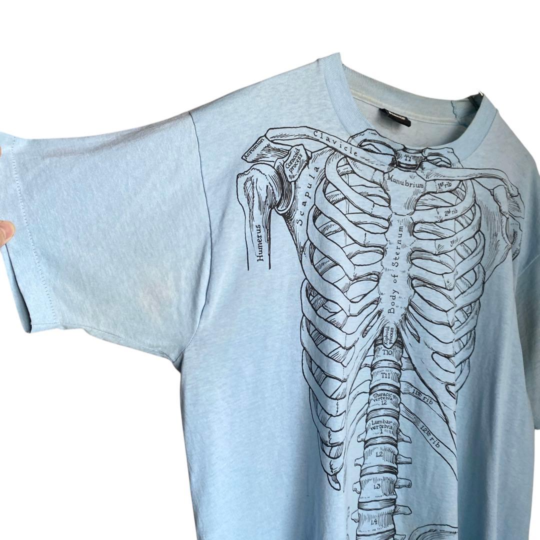 80s90s Leslie Arwin 人体骨格 プリントtシャツ レアカラー - メルカリ