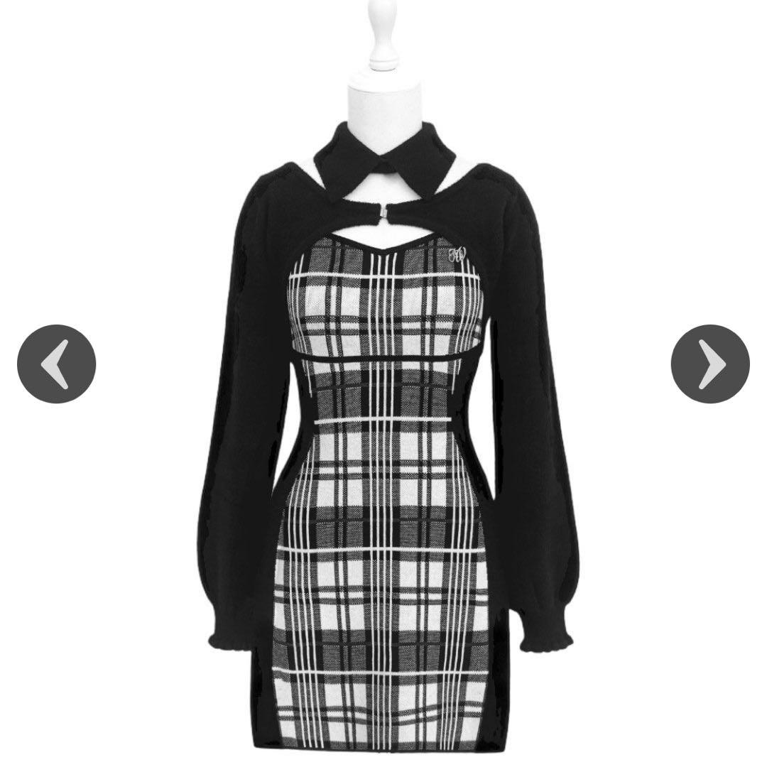 即購入⭕️ ハニーミュウ チェックレイヤードアンサンブルワンピース