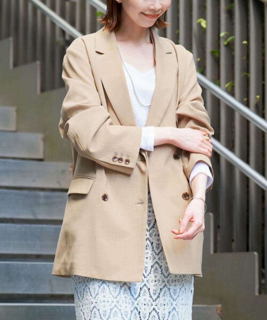 スローブイエナ ウォッシャブルツイルダブルブレストジャケット 38