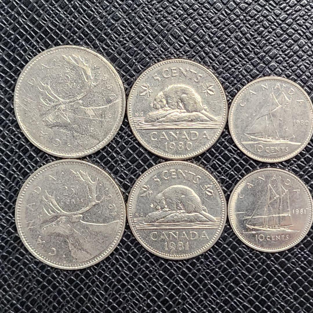 5803. 1980年 1981年 カナダ 旧貨幣 5セント 10セント 6枚組 - メルカリ
