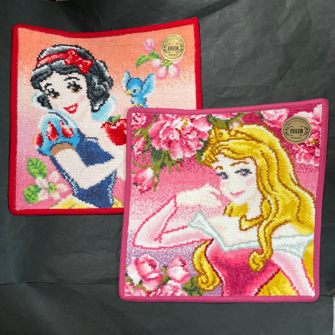 新品☆フェイラー×ディズニー☆ハンカチ2枚セット☆オーロラ姫☆白雪姫