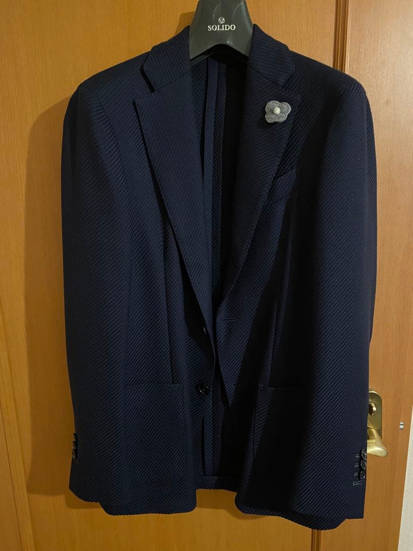 LARDINI ネイビー テーラードジャケット　42 美品 中古・古着通販】LARDINI (ラルディーニ) EASYWEAR パッカブル 段返り