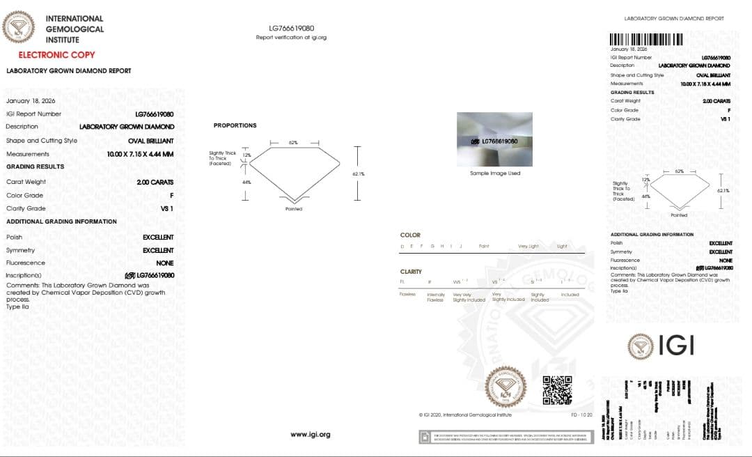 2.00ct F-VS1オーバルラボグロウンダイヤモンド