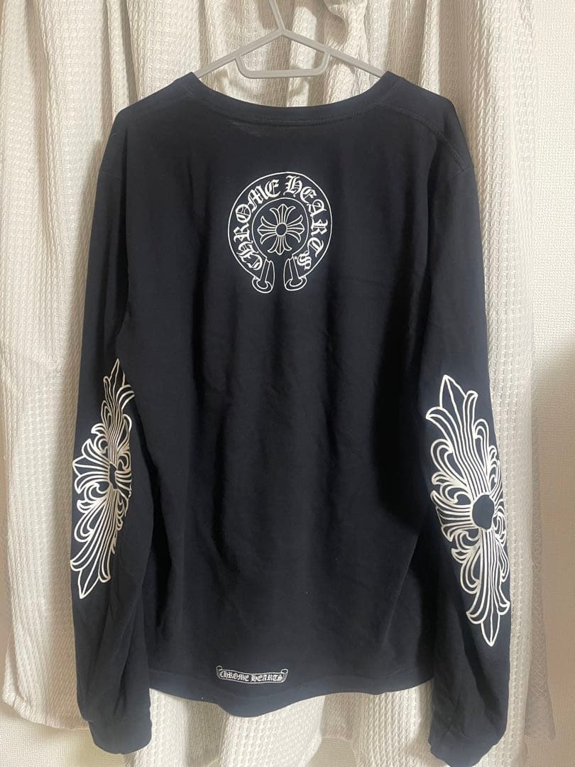 CHROME HEARTS ブラック長袖カットソーロンT Mサイズクロムハーツ