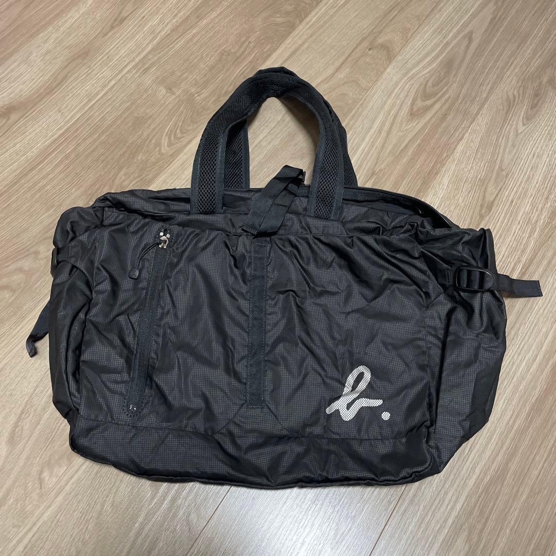 アニエスベー 黒 ナイロン ボストンバッグ 大容量 ポケット付き - メルカリ