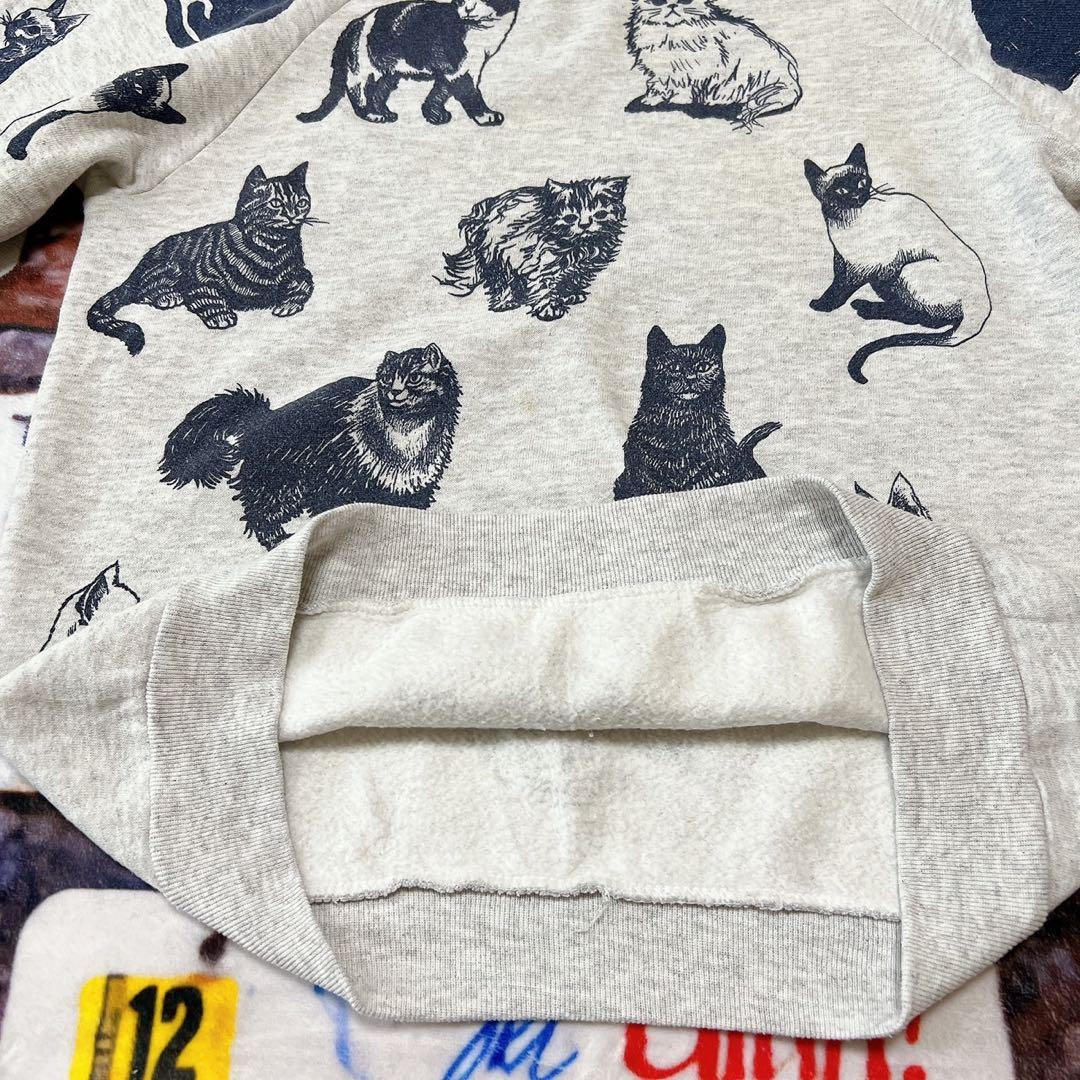 90s USA製 JERZEES 総柄 キャット スウェット L 猫 アニマル - メルカリ