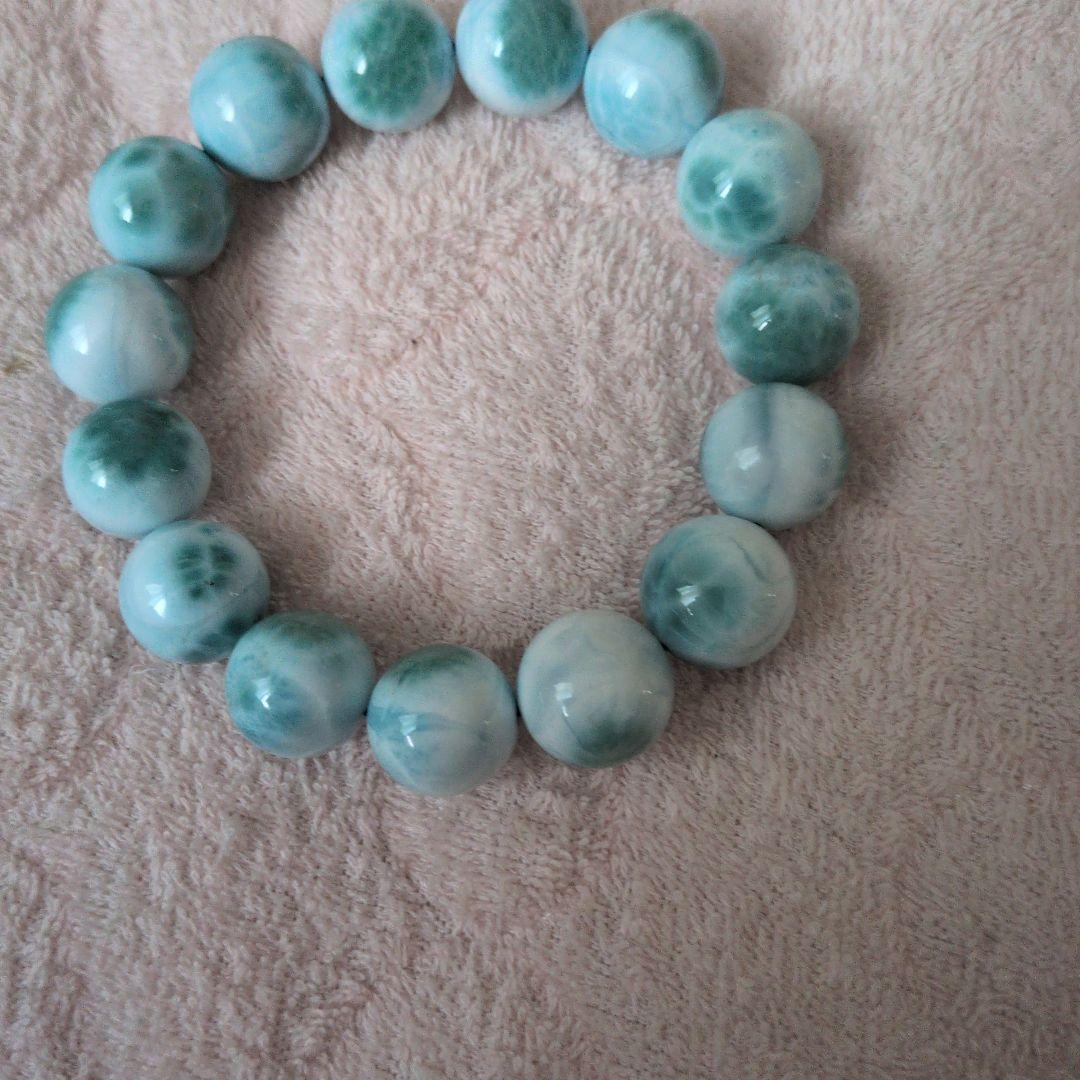 ラリマー天然石 ビーズブレスレット ラリマー × 水晶 ラインブレスレット *ゴールドorシルバー選択可